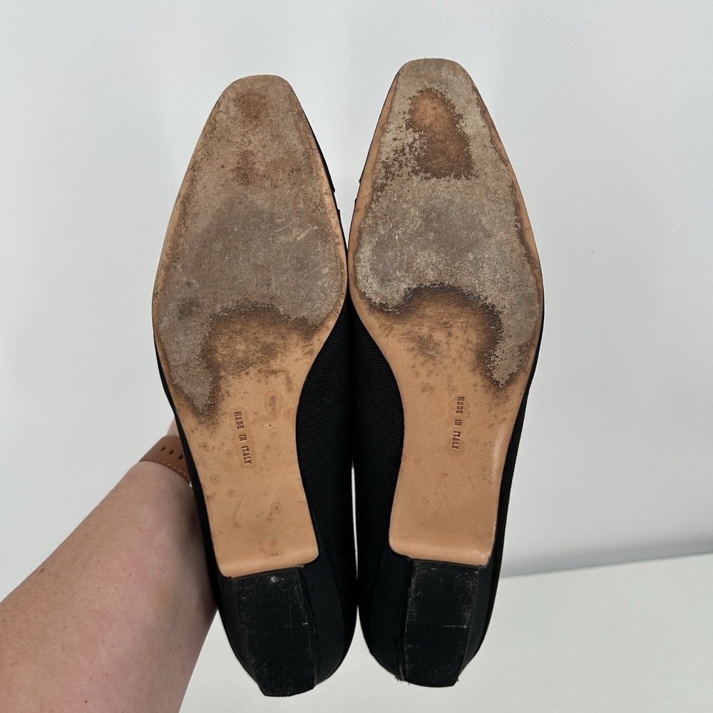Vintage Salvatore Ferragamo Low Heel Ballet Flats Size 11 AAAA Rhinestone Bow - Picture 8 of 10